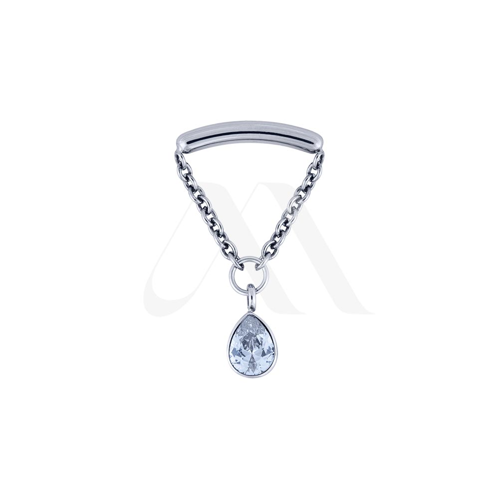 Dangling Chain & Teardrop Crystal Top