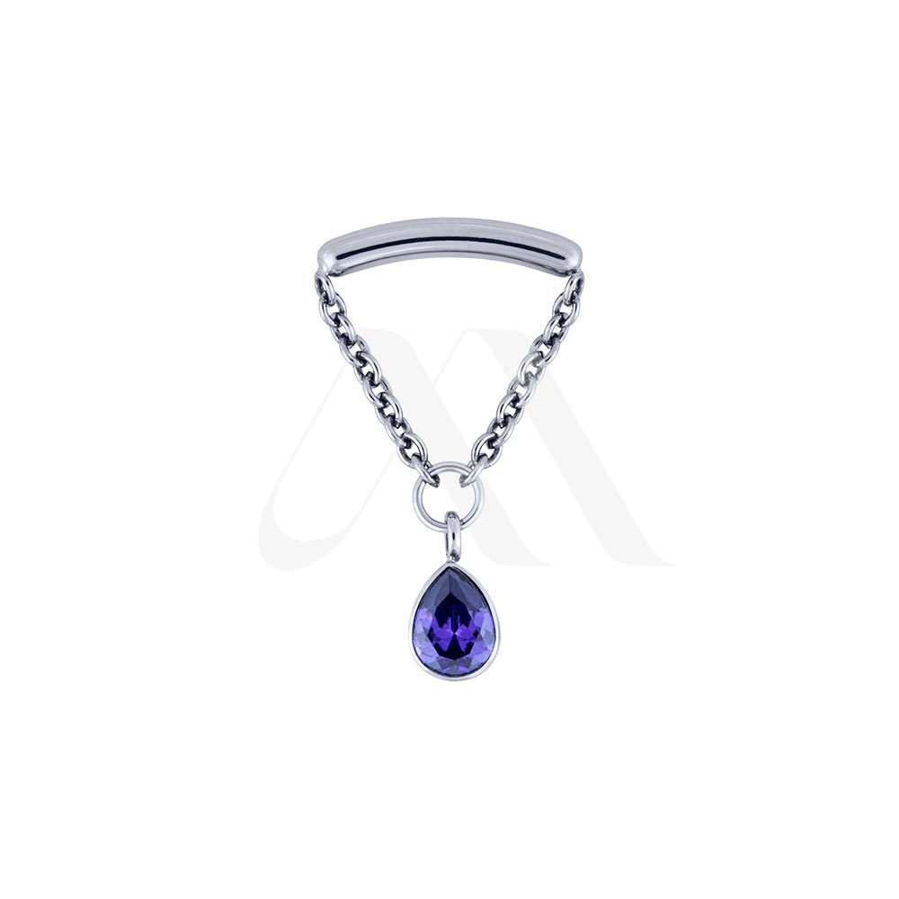 Dangling Chain & Teardrop Crystal Top