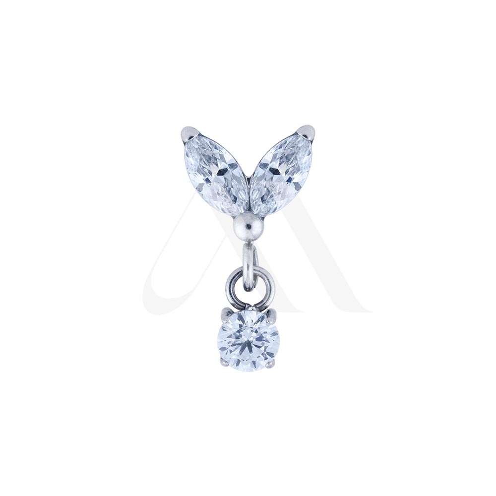 Dangling Spike Top With Crystal – 16G